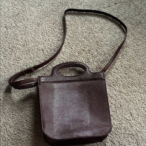 Madewell Croc Embossed Maroon Crossbody